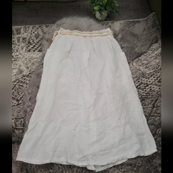 Scandal Italy 100% linen button front midi skirt one size - Picture 9 of 9